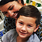 Mother and son in hospital