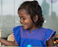 Smiling girl patient