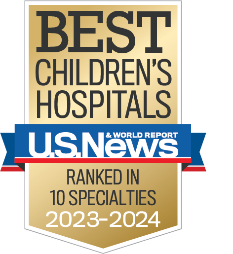 US News and World Report Best Children's Hospitals Badge 2023-2024