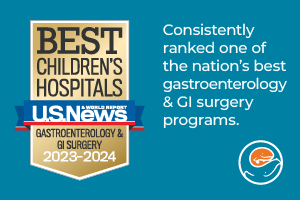 Consistently ranked one of the nation's best children’s hospitals by U.S. News and World Report.